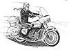drawing of customized Honda Gold Wing 1980's