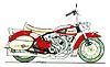 drawing of Ducati decked out like a Harley